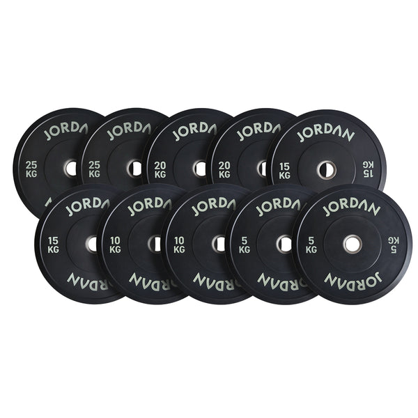 JORDAN Black Rubber Bumper Weight Plates - NEW DESIGN