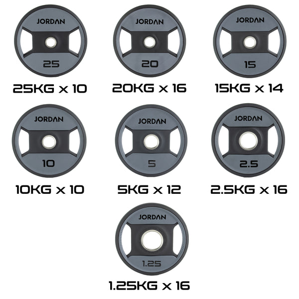 JORDAN Urethane Dual Grip Olympic Plates - NEW DESIGN