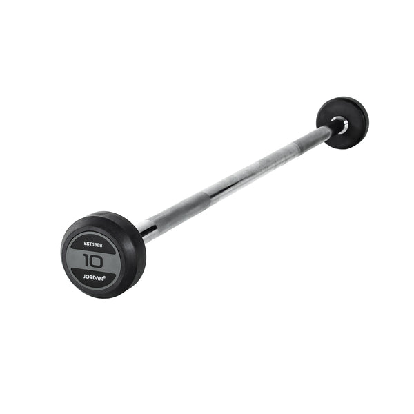 JORDAN Rubber Barbells - Straight Bar (Grey)