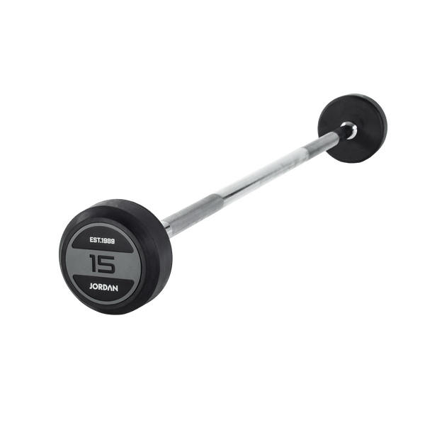 JORDAN® Rubber Barbells - Straight Bar (Grey)