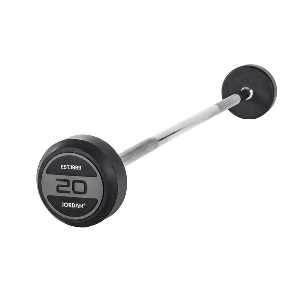 JORDAN® Rubber Barbells - Straight Bar (Grey)