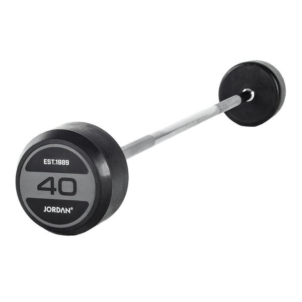 JORDAN Rubber Barbells - Straight Bar (Grey)