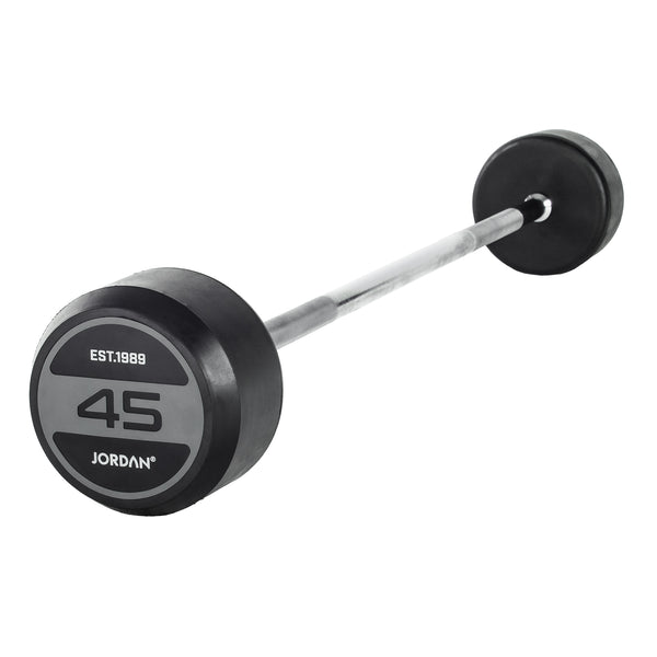 JORDAN® Rubber Barbells - Straight Bar (Grey)