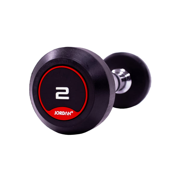 JORDAN® Rubber Dumbbells - Up to 70kg (Red)