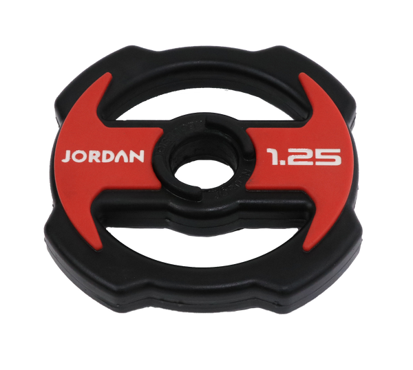 SAVE 50%! JORDAN Ignite V2 Urethane Studio Barbell Plates (Red/Black)