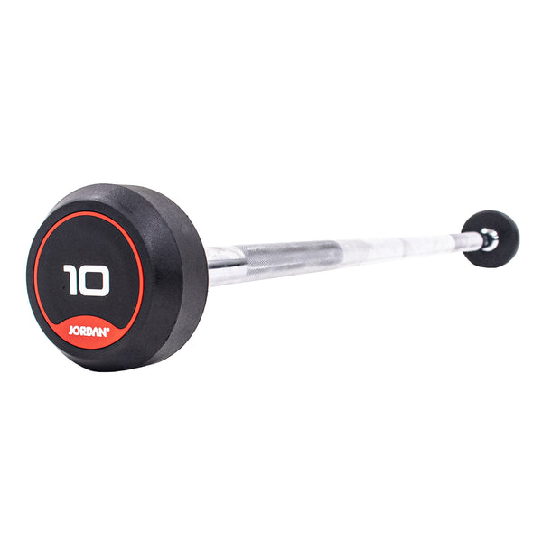 JORDAN® Rubber Barbells - Straight Bar (Red)