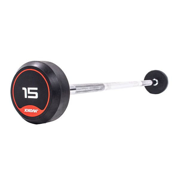 JORDAN® Rubber Barbells - Straight Bar (Red)